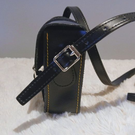 Dr. Martens Black Leather 7" Crossbody Satchel Bag