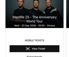 X2 Westlife standing tickets