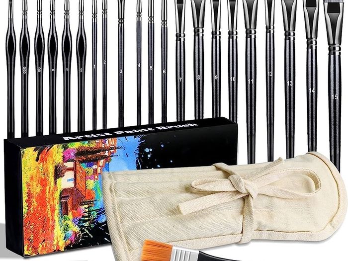 FREE SHIPPING 23 PCS Set Paintbrush, Professional Assorted Shape Soft Hair Bristle Art Brushes, All Purpose Artist Paint Brushes for Premium Adult Detail, Gouache, Acrylic, Oil Painting or Beginner