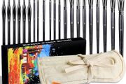 FREE SHIPPING 23 PCS Set Paintbrush, Professional Assorted Shape Soft Hair Bristle Art Brushes, All Purpose Artist Paint Brushes for Premium Adult Detail, Gouache, Acrylic, Oil Painting or Beginner