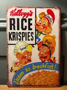 Kelloggs Rice krispies Tin Metal Sign