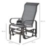 Outdoor Gliding Rocking Chair with Sturdy Metal Frame, Patio Comfortable Swing Chair for Garden, Backyard, Grey Image 3