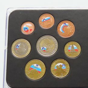 Slovenia first year euro coins set 2007 colour details