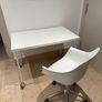 White desk armchair on wheels with attached cushion - Actona, Denmark Image 2
