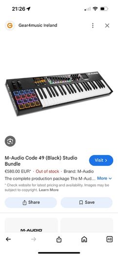 Code 49 M-Audio MIDI keyboard