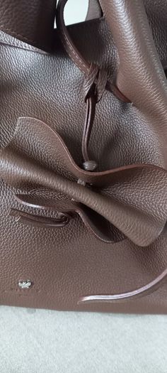 Weekend By MaxMara Falco Chocolate Brown Leather Tote with Pochette