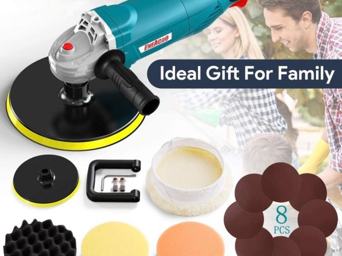 Polisher, Rotary Car Buffer Polisher Waxer, 1200W 180/150 mm Plate, 6 Variable Speed 1500-3500RPM, Detachable Handle Perfect for Boat,Car Polishing and Waxing (FREE POSTAGEh