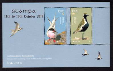2019 Ireland Stampa Public Souvenir on Europa National Birds Commemorative Stamps Miniature Sheet Overprinted for Stampa Mint Never Hinged (MNH)