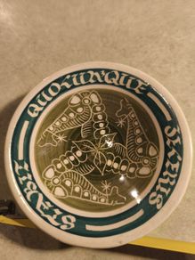 Vintage Rushton Isle of Mann ceramic decorated plate or small dish