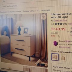 2 Bedside lockers new in box