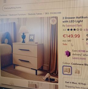 2 Bedside lockers new in box