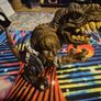 Extreme Dinosaurs Mega T-bone Mattel 1997 T-rex Action Figure Image 3