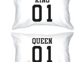 King 01 Queen 01 Couple Pillowcase Set Matching Pillow Covers