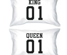 King 01 Queen 01 Couple Pillowcase Set Matching Pillow Covers