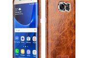 S7 Edge Vintage Oil Wax Leather Back Cover