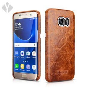 S7 Edge Vintage Oil Wax Leather Back Cover