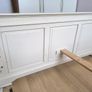 creamy beige solid wood bed frame king size Image 4
