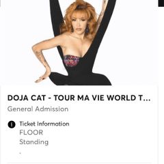 2 Doja Cat Standing Physical Tickets
