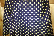 Zara size small navy top with yellow polka dots