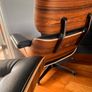 Replica Eames - Iconic Lounge Chair and Ottoman - Rosewood & Black Leather Image 6