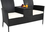 _Poly Rattan Garden Bench Weatherproof 2-Seater