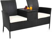 _Poly Rattan Garden Bench Weatherproof 2-Seater