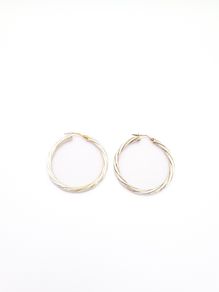 Vintage 925 Sterling Silver Italian Signed Hooped Earrings
