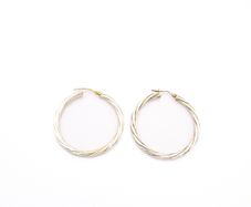 Vintage 925 Sterling Silver Italian Signed Hooped Earrings