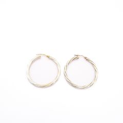 Vintage 925 Sterling Silver Italian Signed Hooped Earrings