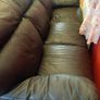 3 seater brown leather sofa Image 5
