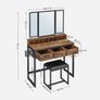 Dressing table industrial design dressing table, dressing table, cosmetic table with 3-piece folding mirror Image 3