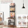 Brown Vinyl Record Storage with Player Stand 200 Albums Vinyl Record Holder Cabinet with Wall Mount, Record Player Table for Living Room or Bedroom Image 4
