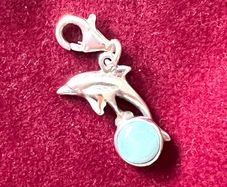 Vintage Sterling silver larimar pendant