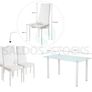 Compact Glass Dining Table Set Seats 4, White Image 4