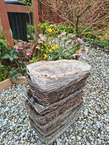 Seven wicker window boxes