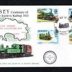1973 Jersey Centenary of the Eastern Railways Commemorative Stamps First Day Cover (FDC)
