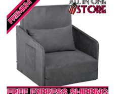 Faux Suede Single Sofa bed W/Pillow (FREE SHIPPING)