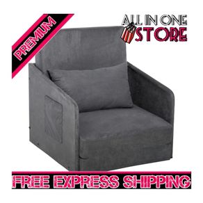 Faux Suede Single Sofa bed W/Pillow (FREE SHIPPING)