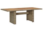 Garden Dining Table Brown 200x100x74 cm Poly Rattan