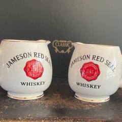 Jameson Red Seal Whiskey Jugs trimmed in Gold