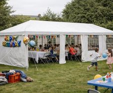 3x9m Garden Pavilion Party Tent with 8 Side Panels 27m Shade Coverage