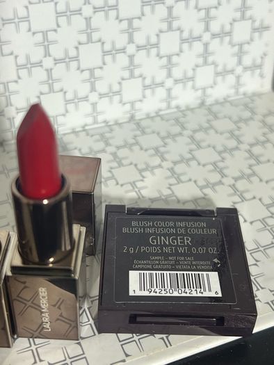 Laura mercier 460 rouge ultimate mini lipstick and Laura mercier ginger blush and illamasqua travel size mascara all new