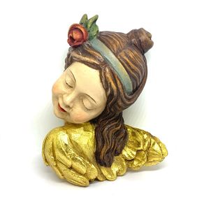 Vintage Hand Carved Wooden Putto figurine