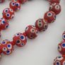Antique Venetian Style Blue Eyes Red Glass & venetian WhiteHeart Glass Beads Necklace Image 3