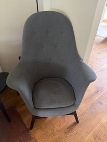 Two Benarp Ikea armchairs grey