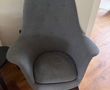 Two Benarp Ikea armchairs grey
