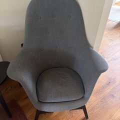 Two Benarp Ikea armchairs grey