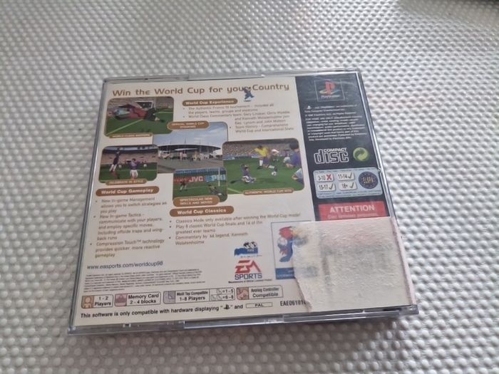 World Cup 98 PlayStation1 Ps1 PlayStation2 Ps2 Games Original