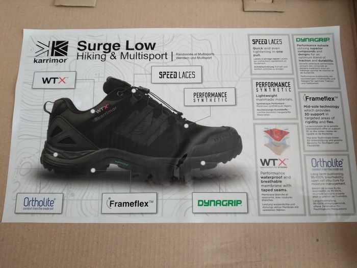 New Karrimor Surge low wtx mens black hiking shoes