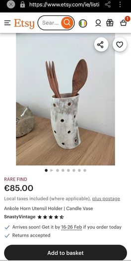Ankole horn utensils holder